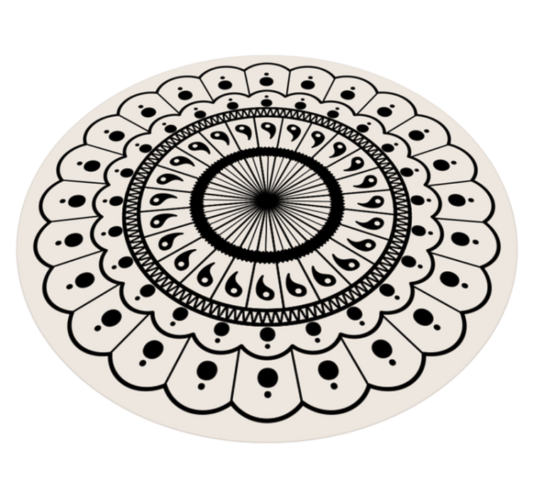 tapis vinyle chambre Mandala boho circulaire - TenStickers