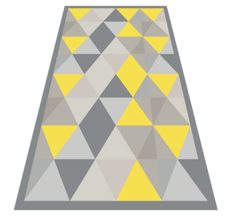Tapis vinyle géométrique triangles gris et jaunes - TenStickers