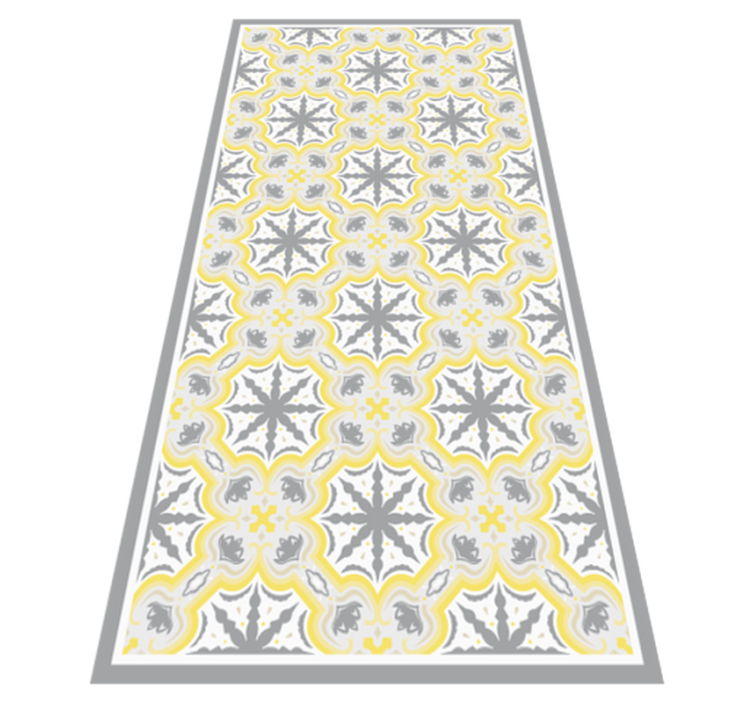 Tapis vinyle cuisine motif étoile grise et jaune - TenStickers