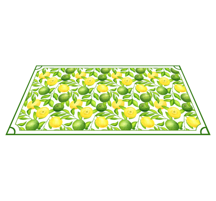 Tapis vinyle cuisine motif citrons jaunes verts - TenStickers