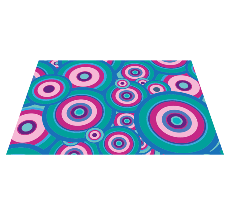 Tapis vinyle geometrique Cercles brillants des années 70 - TenStickers