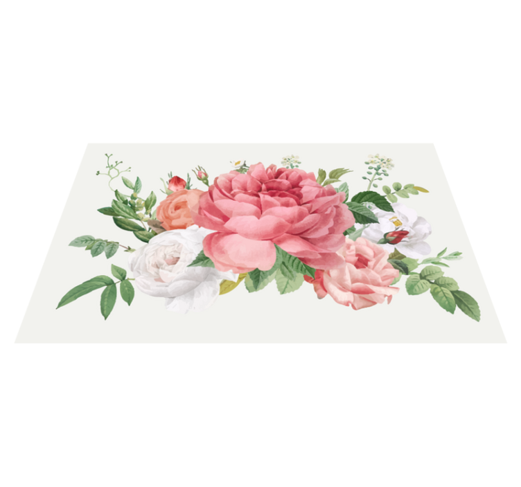 Tapis vinyle fleurs et plantes composition florale vibrante - TenStickers