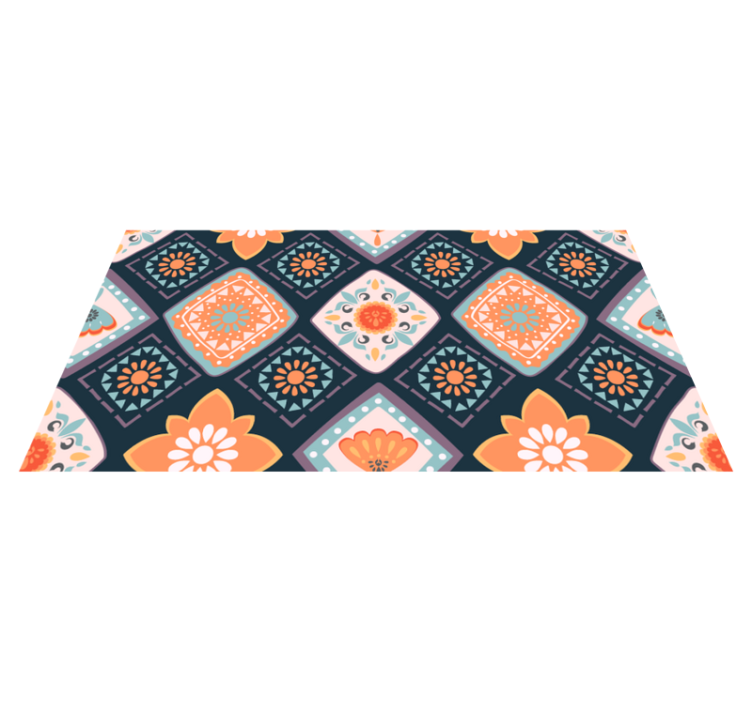 Tapis vinyle salle de bain motif floral vivant - TenStickers