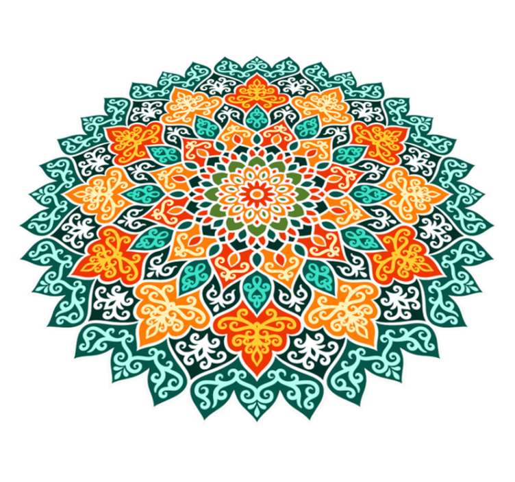 tapis vinyle cuisine Cuisine mandala coloré - TenStickers