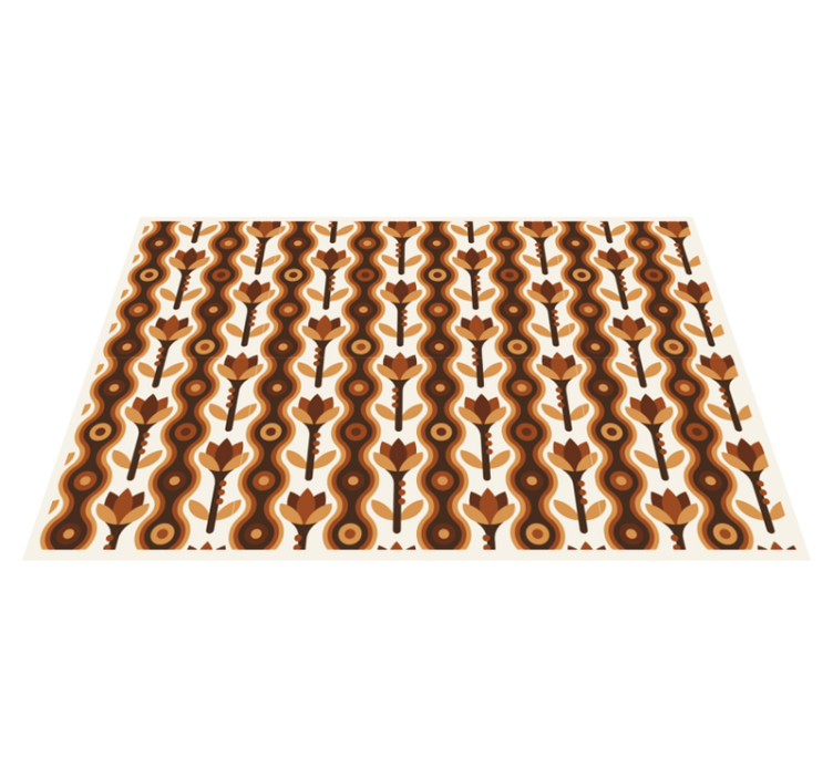 Tapis vinyle fleurs et plantes vagues florales groovy - TenStickers