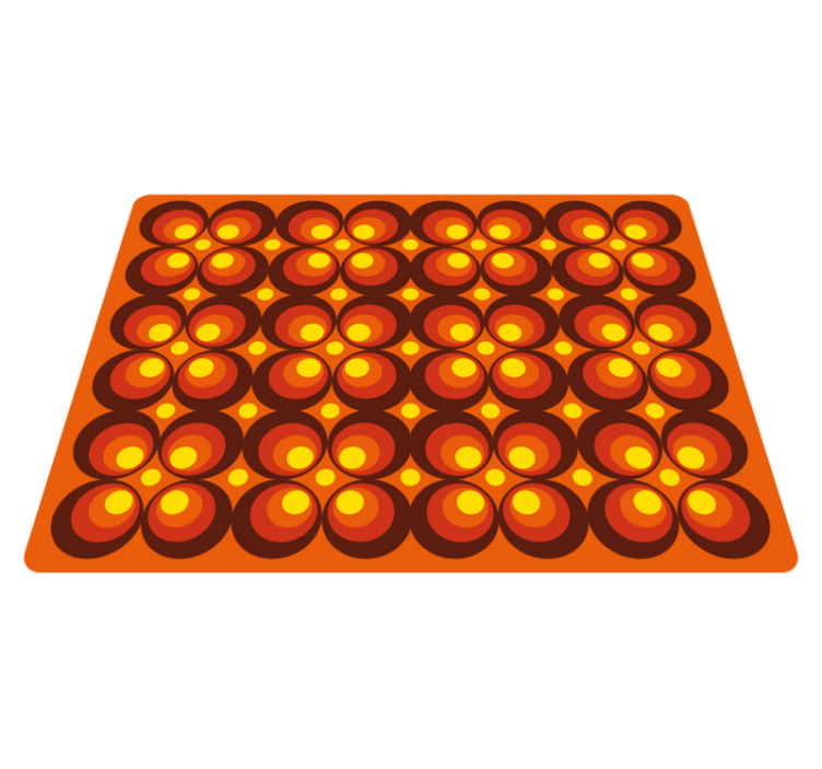 Tapis vinyle texture motifs circulaires rétro - TenStickers