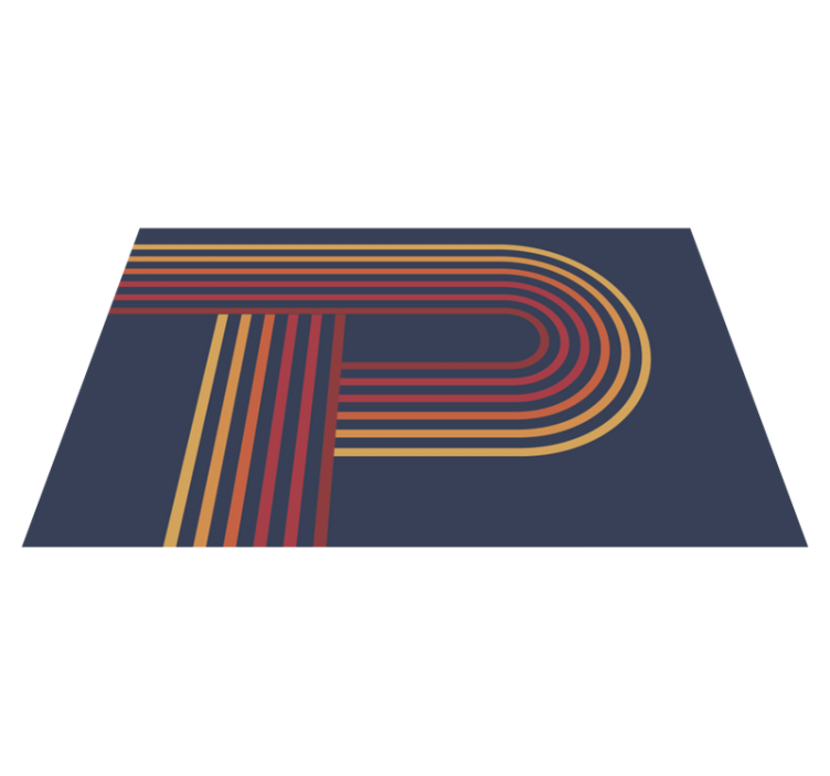 Tapis vinyle géométrique superposition de lignes colorées - TenStickers