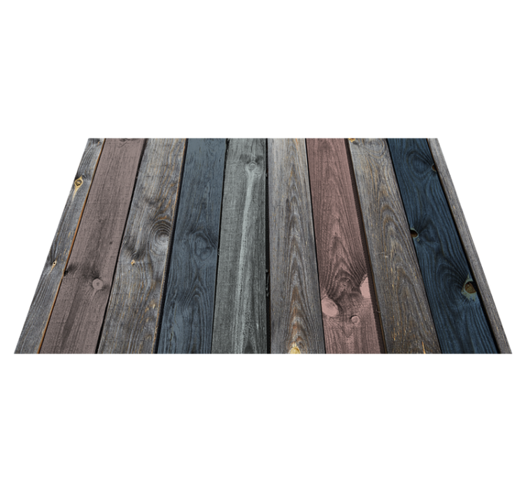Tapis vinyle imitation parquet planches rustiques foncées - TenStickers