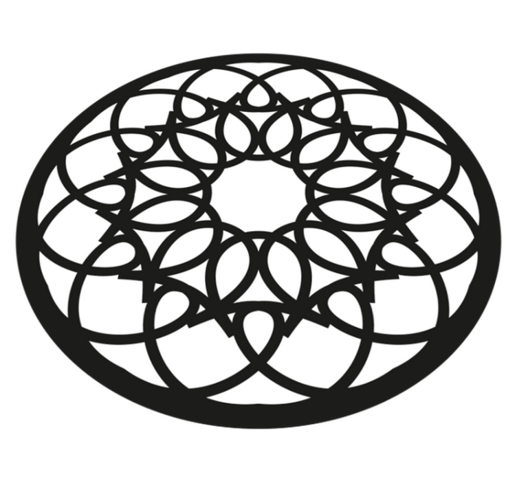 Tapis vinyle mandala motif noir complexe - TenStickers