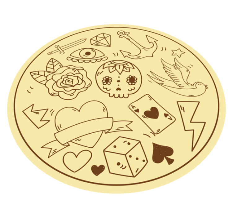 Tapis vinyle ado symboles de tatouage - TenStickers