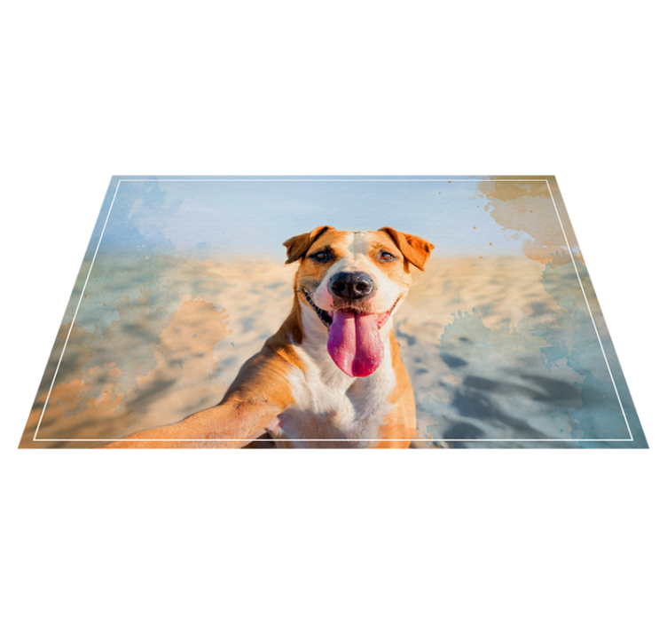 Tapis vinyle animal portrait canin souriant - TenStickers