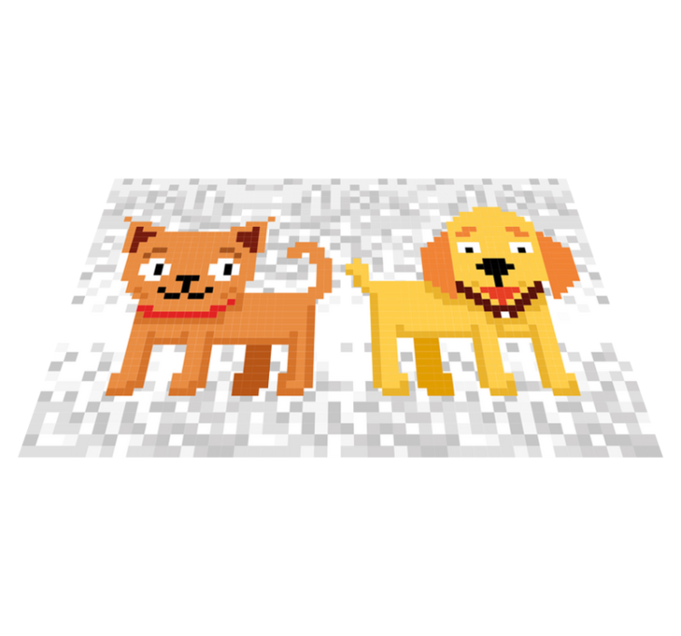 Tapis vinyle autres tapis amis animaux pixelisés - TenStickers