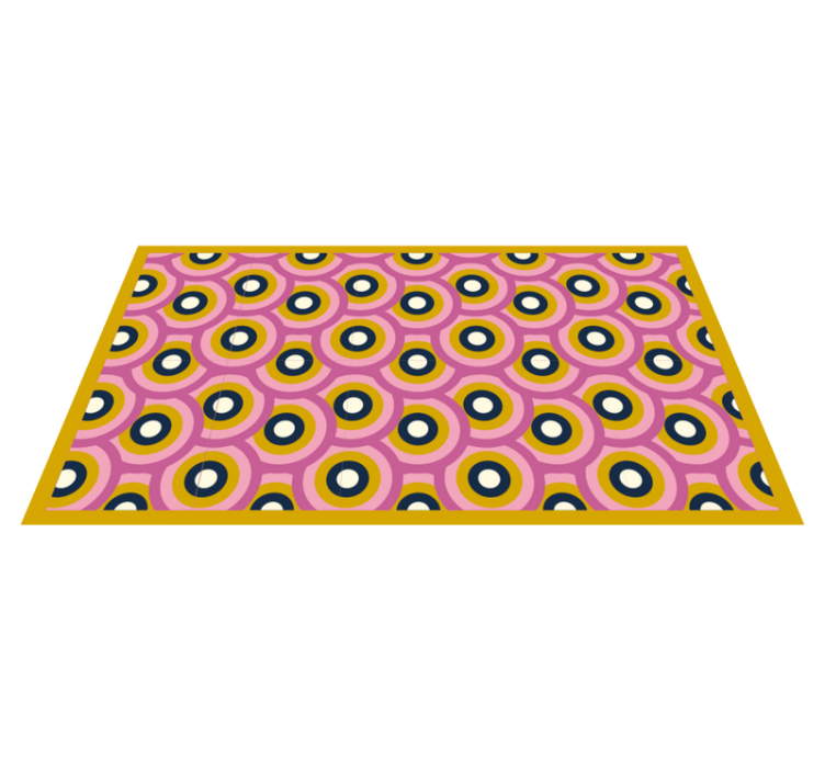 Tapis vinyle geometrique Cercles orange des années 70 - TenStickers