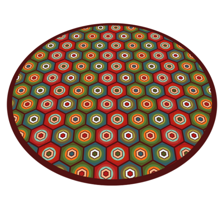 Tapis vinyle géométrique motif de couleur hexagonal - TenStickers