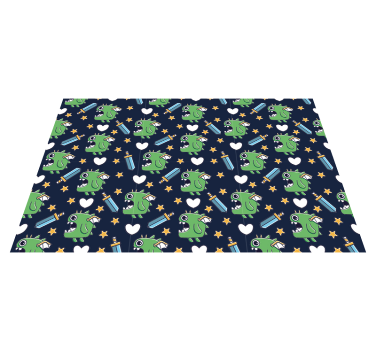 Tapis vinyle autres tapis monstres verts et épées - TenStickers