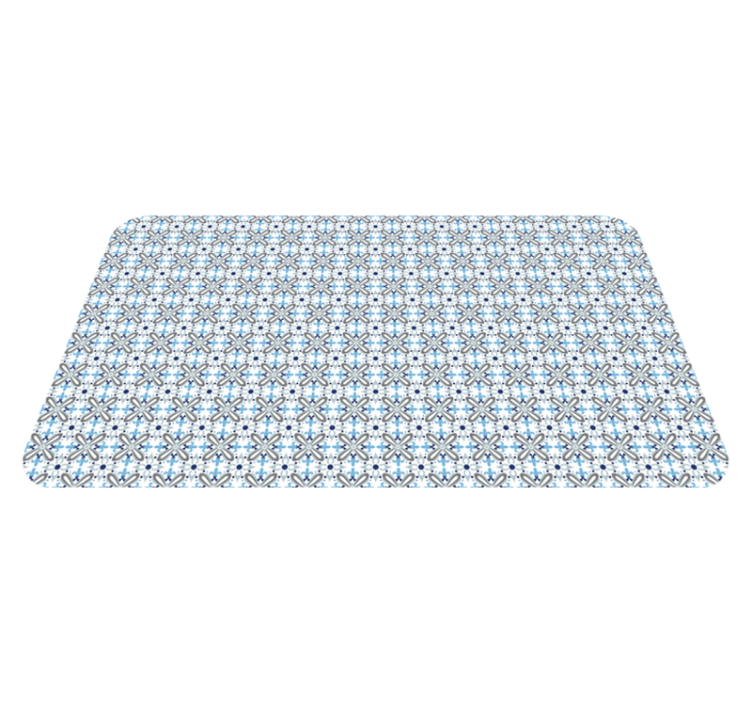 Tapis vinyle Patchwork carreaux gris et bleus - TenStickers