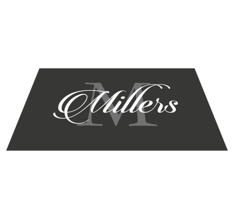 Tapis vinyle avec nom ombré noir personnalisé - TenStickers