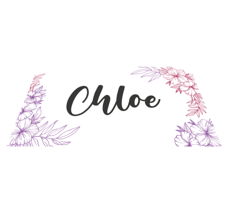 Tapis vinyle avec nom  fleur personnalisé - TenStickers