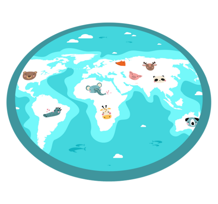 Tapis vinyle autres tapis carte mondiale des animaux - TenStickers