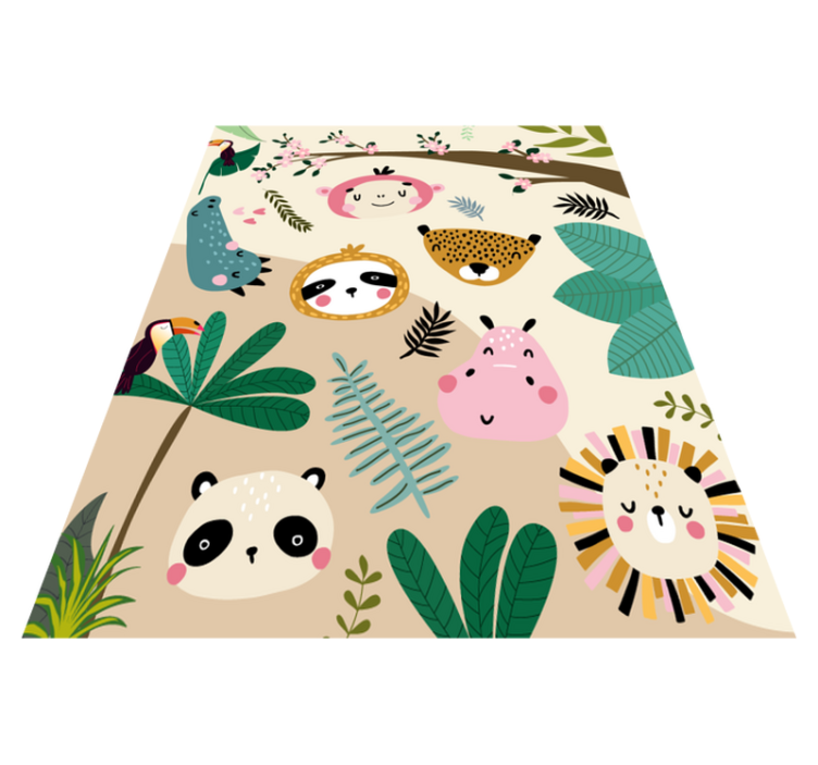Tapis vinyle pour enfants Arbres et animaux  - TenStickers