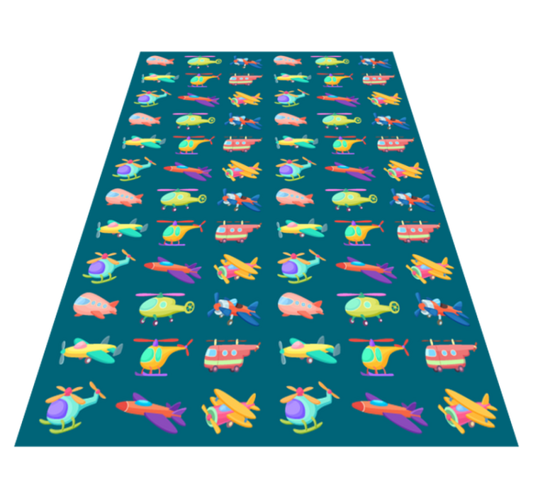 Tapis vinyle pour enfants Avions et avions colorés pour enfants - TenStickers