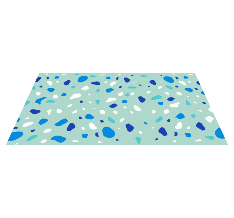 Tapis vinyle motif Terrazzo tons bleus - TenStickers