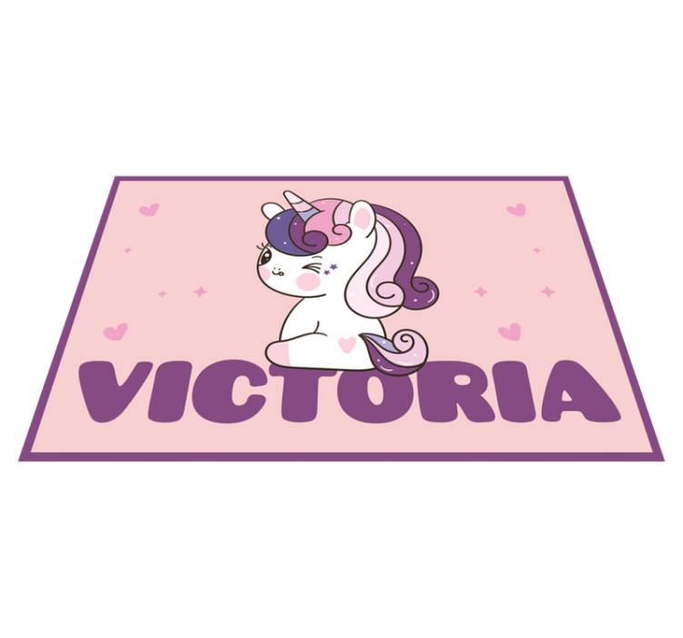 Tapis vinyle personnalisé thème licorne mignon - TenStickers