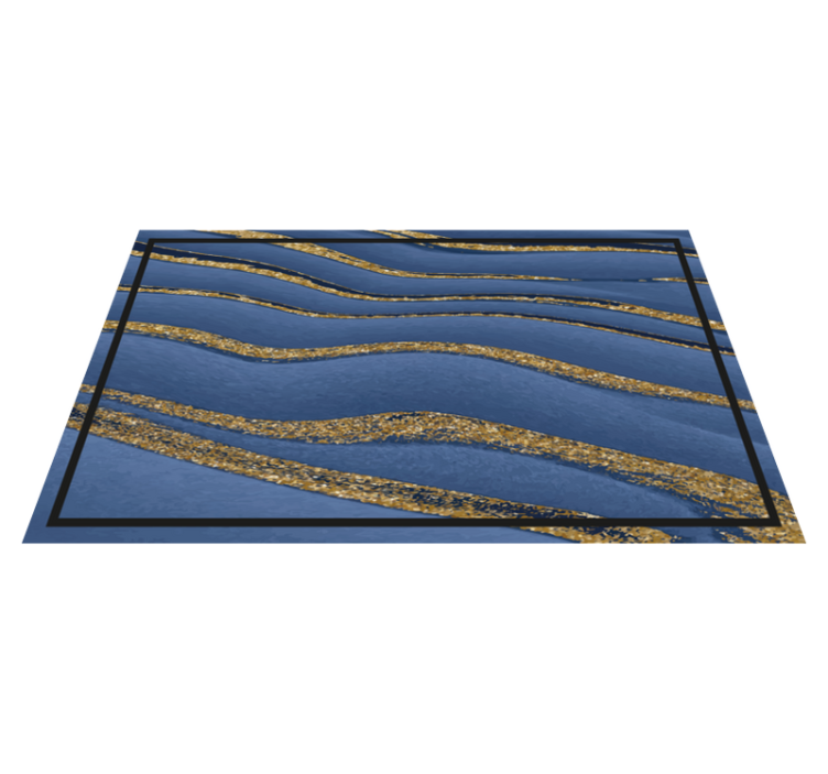 Tapis vinyle motif Texture effet marbre bleu - TenStickers