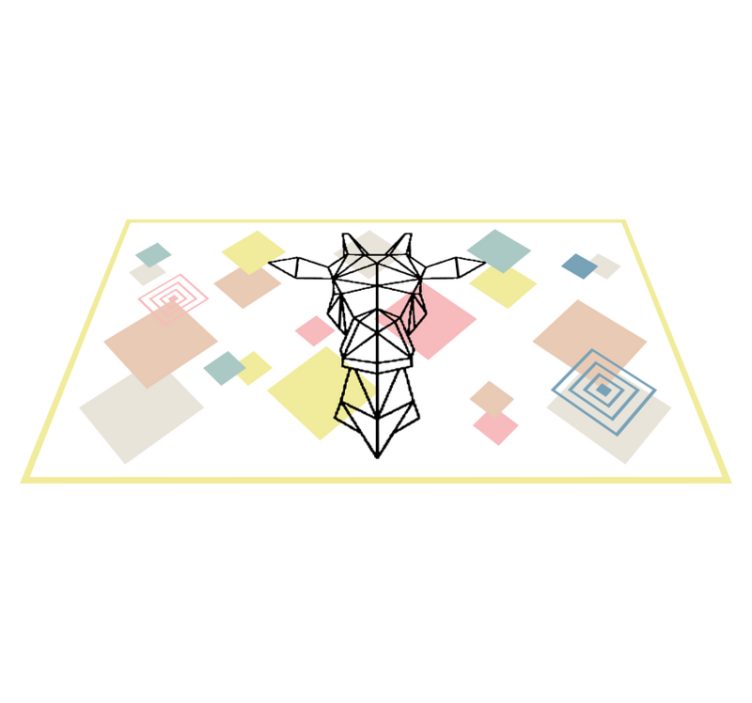 Tapis vinyle ado girafe en origami abstrait - TenStickers