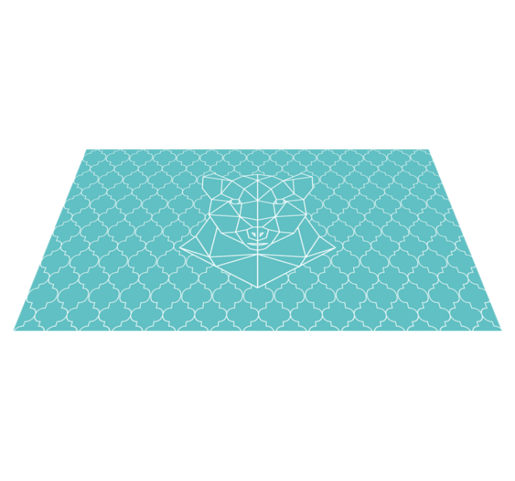 Tapis vinyle animal motif d'ours géométrique - TenStickers