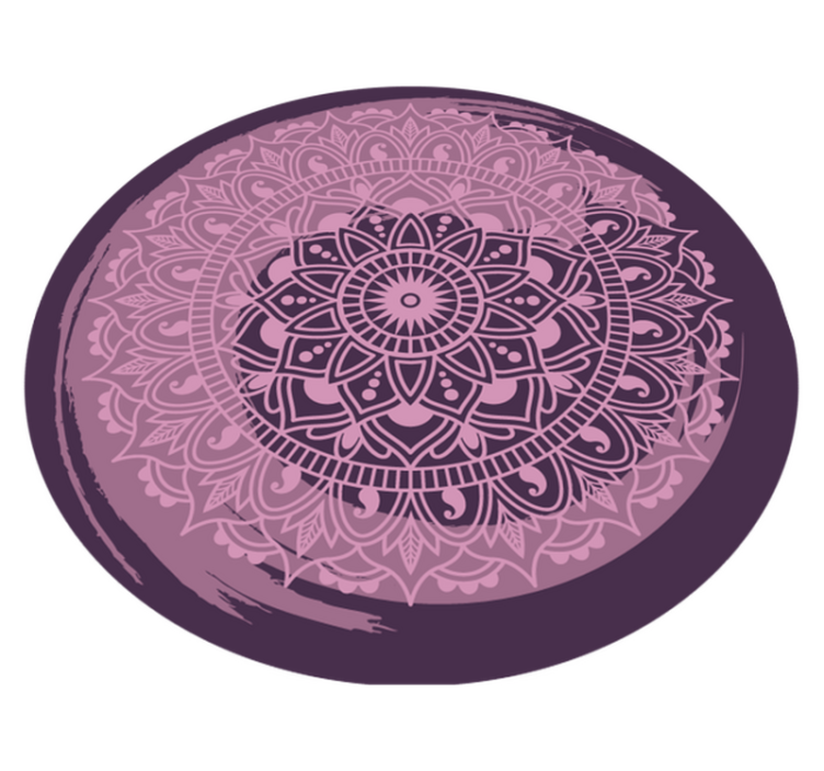 Tapis vinyle mandala Mandala circulaire lavé - TenStickers