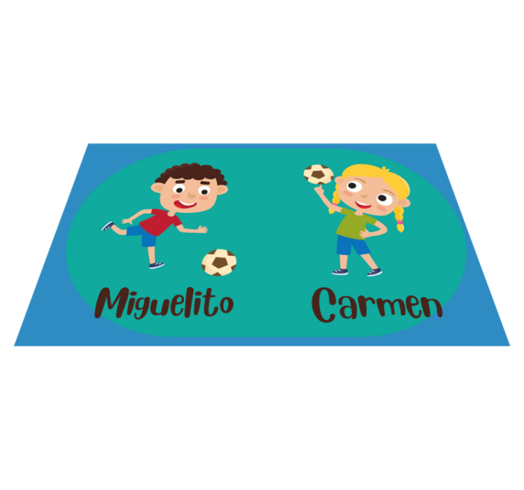 Tapis vinyle autres tapis enfants jouant au foot avec nom - TenStickers