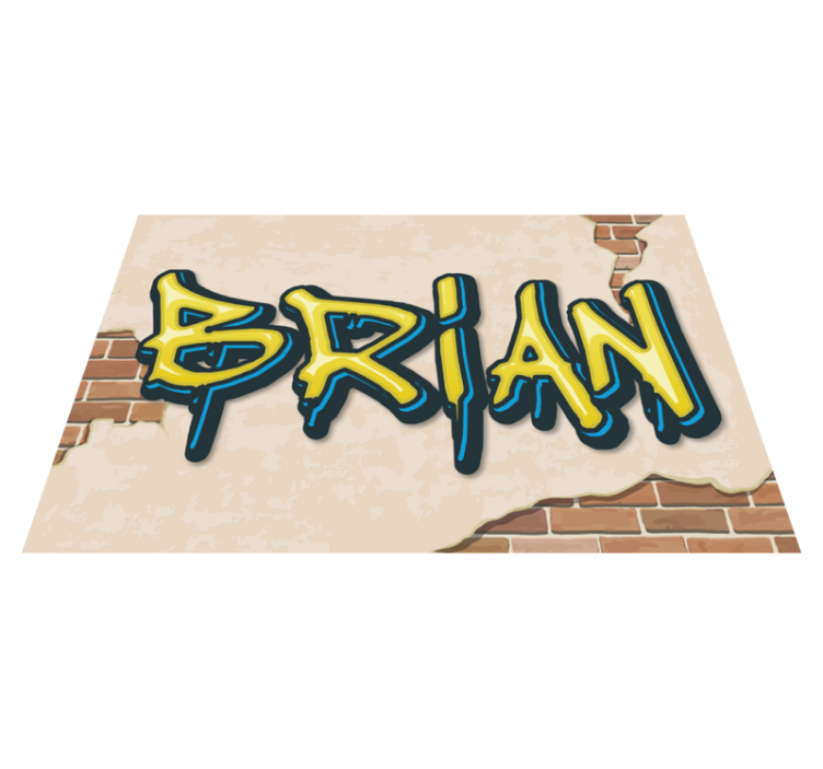 Tapis vinyle ado nom de style graffiti - TenStickers