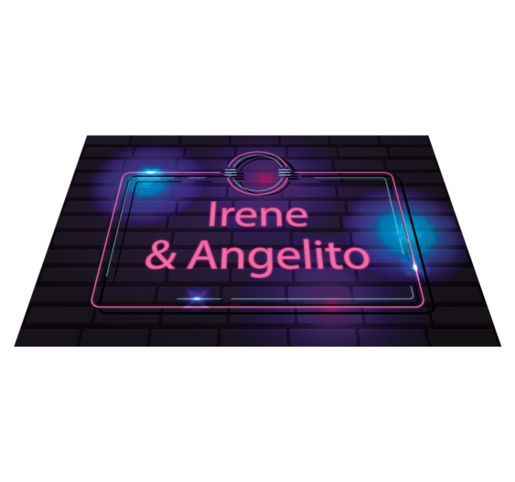 Tapis vinyle ado noms de couples néon - TenStickers