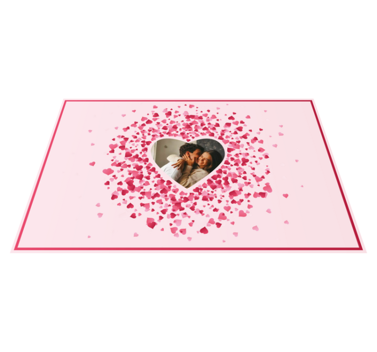 Tapis vinyle chambre forme de coeur avec photo - TenStickers