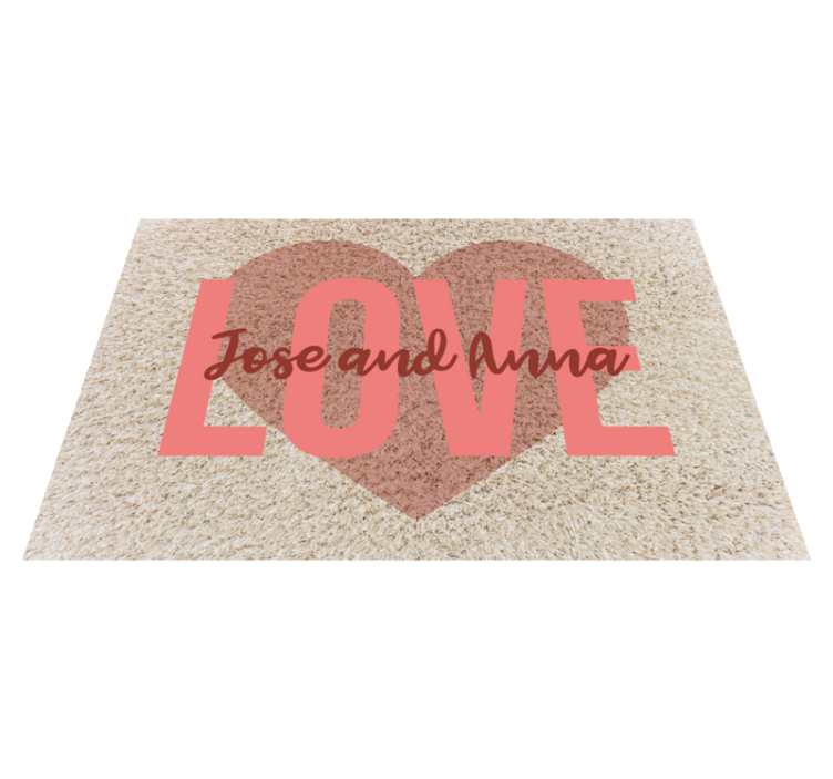 Tapis vinyle chambre coeur d'amour avec des noms - TenStickers