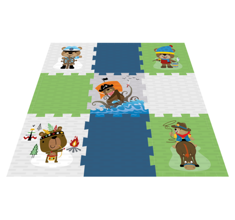 Tapis vinyle autres tapis aventure d'ours mignon - TenStickers