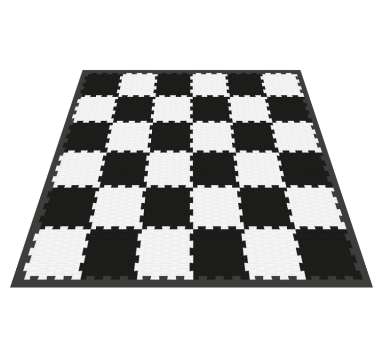 Tapis vinyle géométrique conception en damier - TenStickers