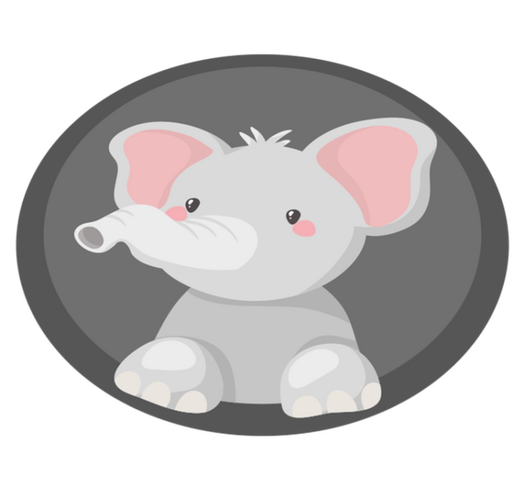 Tapis vinyle chambre bebe éléphant gris nordique - TenStickers