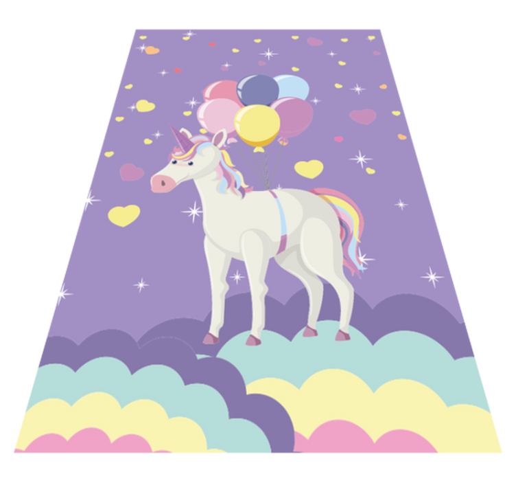 Tapis vinyle pour enfants ballons licornes violets - TenStickers