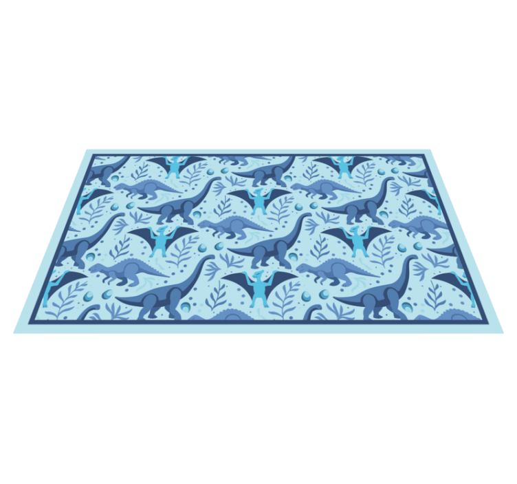 Tapis vinyle autres tapis expédition de dinosaures bleus - TenStickers