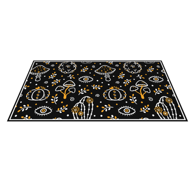 Tapis vinyle fleurs et plantes oeuvre de champignons - TenStickers