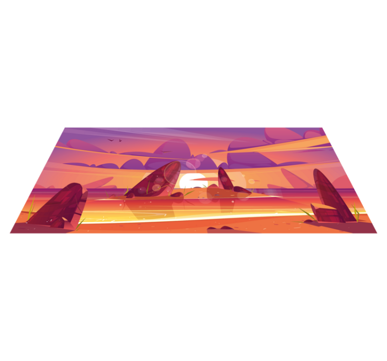 Tapis vinyle nature vues sur le dessert au coucher du soleil - TenStickers