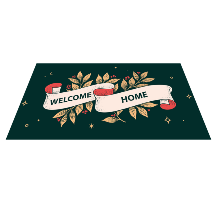 Tapis vinyle entrée bienvenue étoilée à la maison - TenStickers