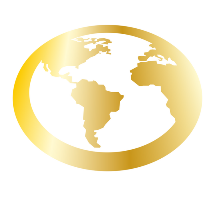 Tapis vinyle carte du monde motif globe doré - TenStickers