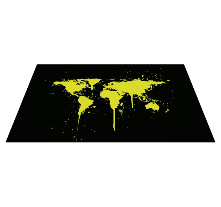 Tapis vinyle ado carte du monde éclaboussante - TenStickers