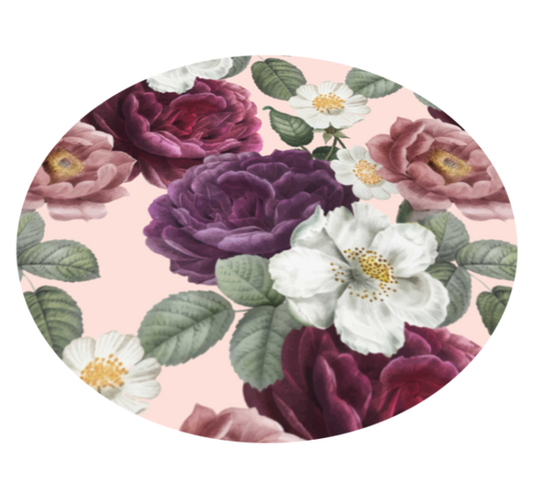 tapis vinyle cuisine Fleur rouge rose floue - TenStickers