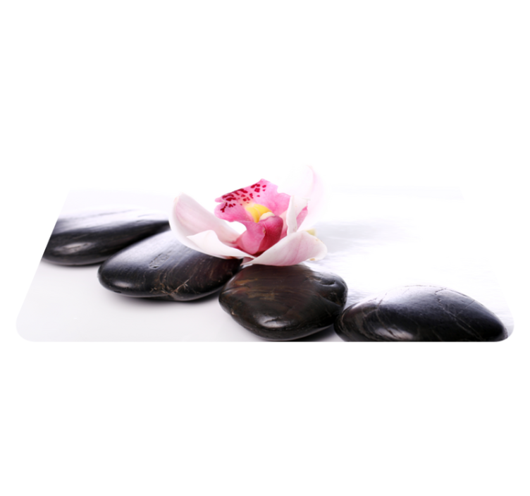 tapis vinyle cuisine Orchidée avec des pierres - TenStickers