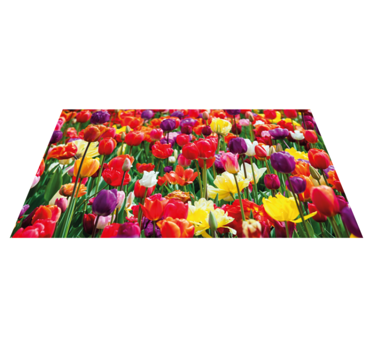 Tapis vinyle fleurs et plantes arrangement tulipes vives - TenStickers