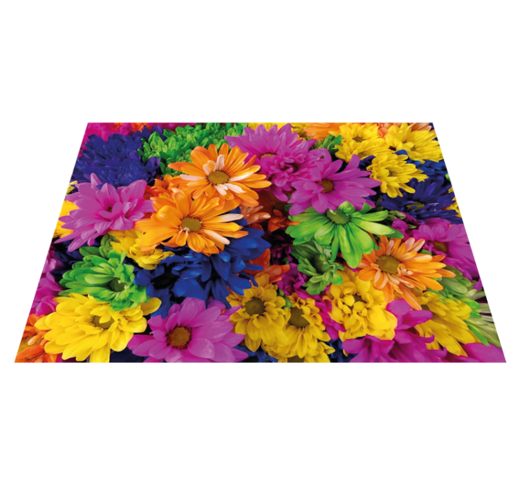 Tapis vinyle fleurs et plantes exposition florale colorée - TenStickers